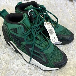 Adidas exhibit A mid green black shoes men 6 ladies 7
